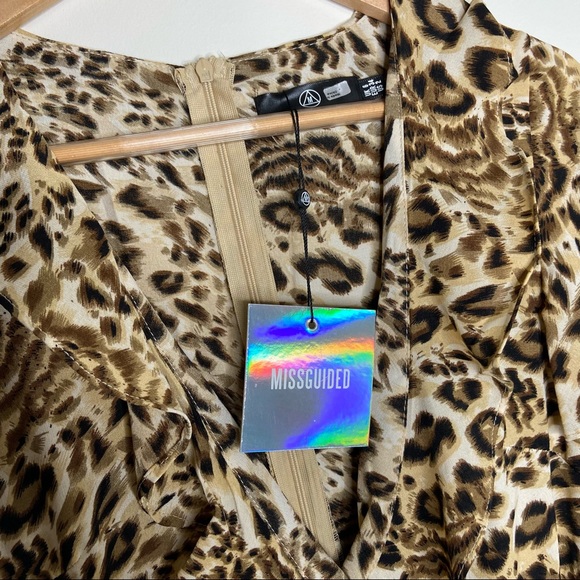 NWT ASOS Leopard Print Wrap Dress - Picture 6 of 8